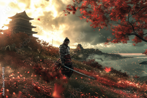 Sentinel of the Misty Citadel : A Samurai's Vigil - Generative AI