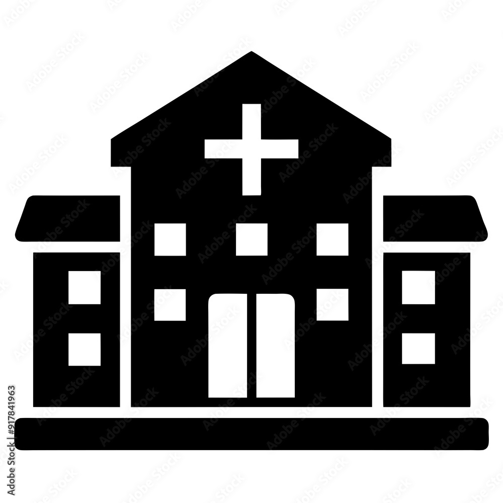 Hospital building vector icon. Icon of hospital building flat-style vector illustration. Hospital building vector icon. Icon of hospital building flat-style vector illustration.