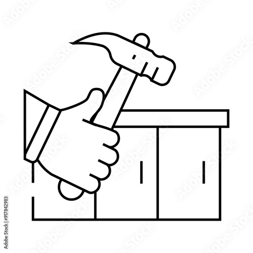 kitchen worktop repair line icon vector. kitchen worktop repair sign. isolated contour symbol black illustration