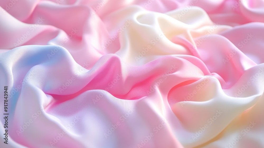 Obraz premium Abstract Background with 3D Wave Gradient Silk Fabric