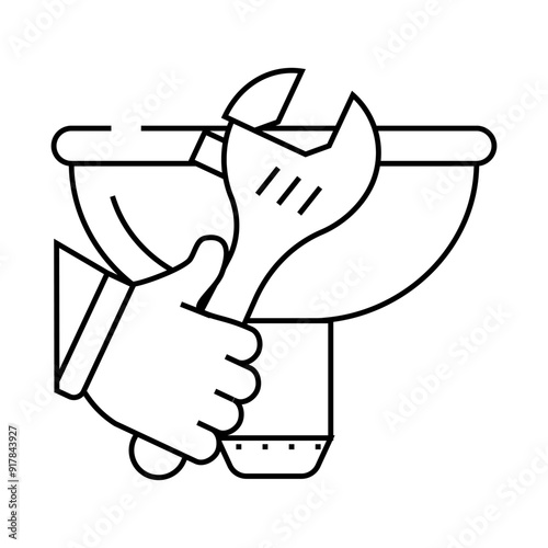 sink repairs line icon vector. sink repairs sign. isolated contour symbol black illustration