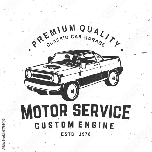 Auto service logo, emblems, badges and icons. Vector. Service car repair, restoration and car club design elements.