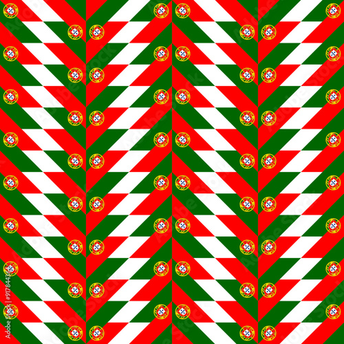 portugal flag pattern design. chevron background. vector illustration