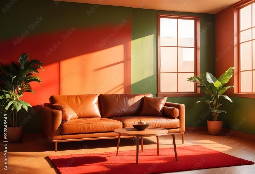 A living room with a couch coffee table and a television A living room with a couch coffee table and a television
