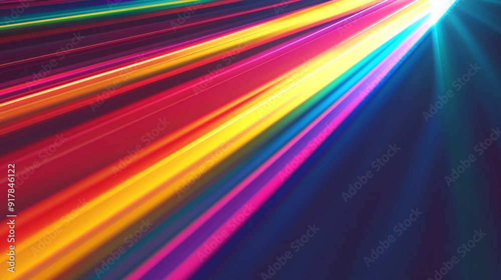 Prism rays dispersed by rainbow spectrum. Modern physics background ...