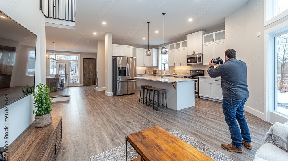 © Екатерина Чумаченко - Real Estate Photographers taking an interior photograph inside a modern clean house © Екатерина Чумаченко - Real Estate Photographers taking an interior photograph inside a modern clean house