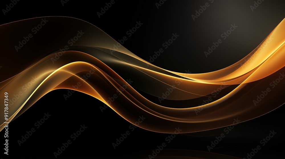 Abstract black and gold wavy background. Abstract black and gold wavy background.
