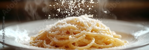 Photo of Spaghetti Pasta with Parmesan Cheese Sprinkled On Top