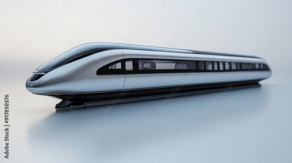 Modern High-Speed Train with Sleek Design and Curved Body Modern High-Speed Train with Sleek Design and Curved Body