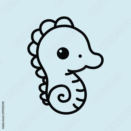 cute sea horse vector illustration graphic photo