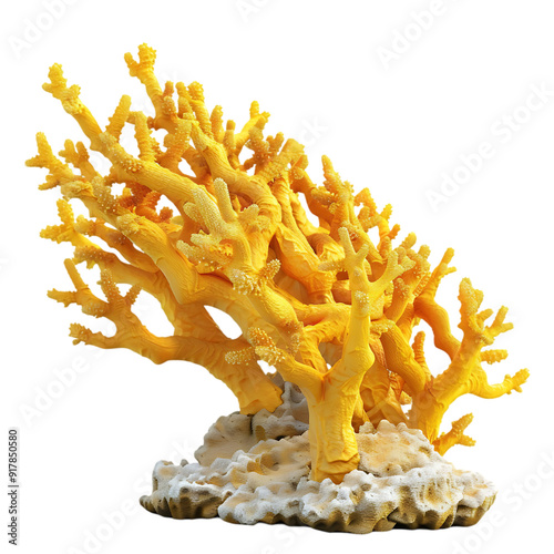 Fototapeta Naklejka Na Ścianę i Meble -  yellow coral reef on white background , corals Design