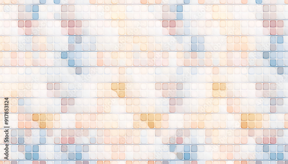 Fototapeta premium Colorful mosaic pattern with soft pastel hues arranged in grid format