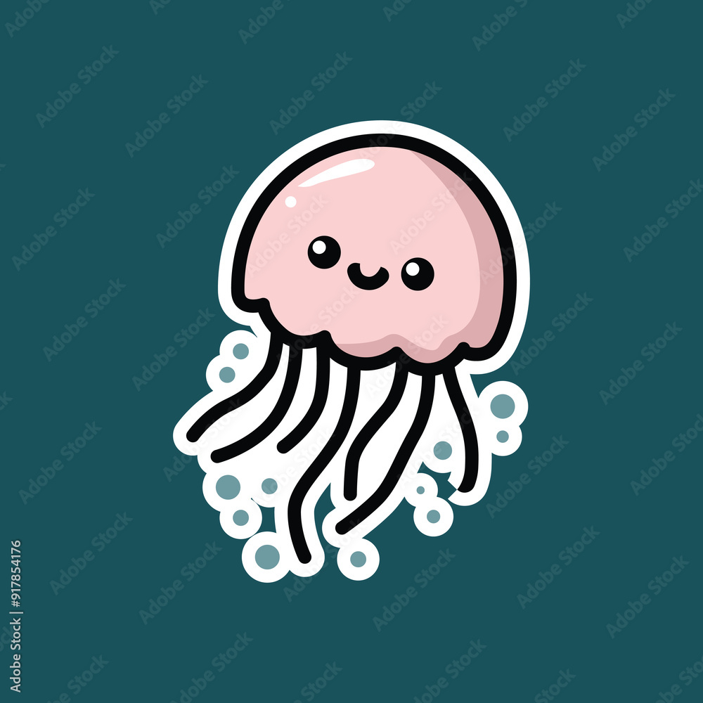 Fototapeta premium cute jelly fish vector illustration graphic