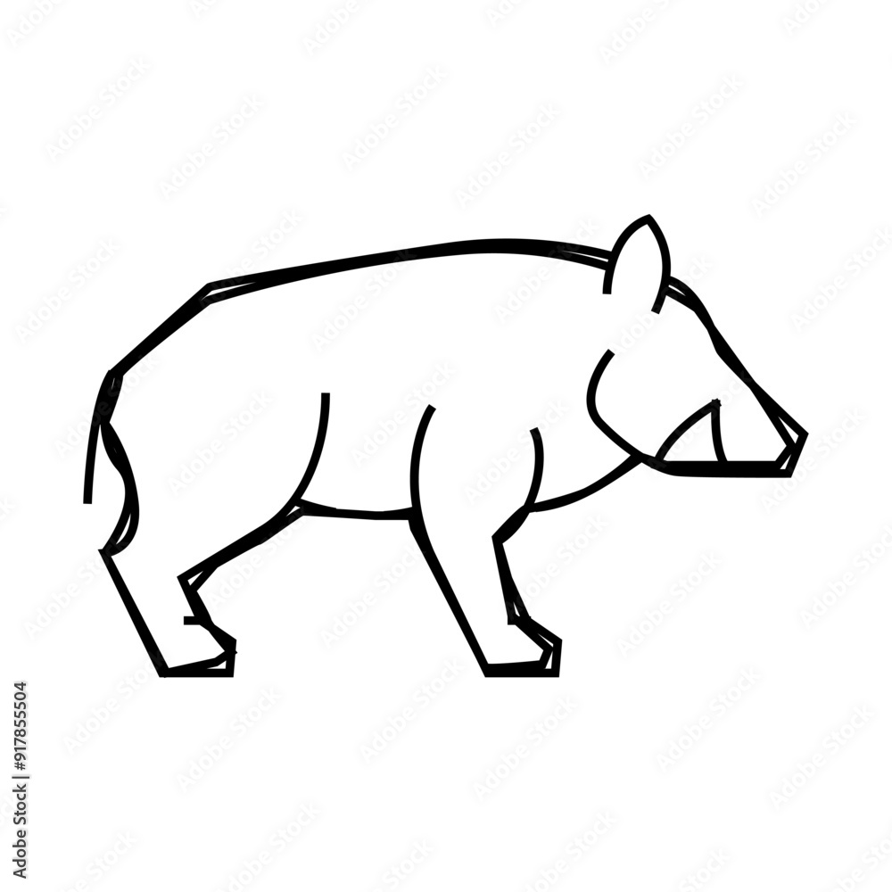 Fototapeta premium boar animal line icon vector. boar animal sign. isolated contour symbol black illustration