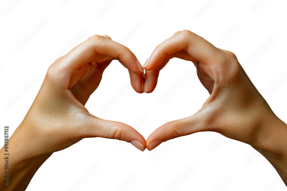 Fototapeta premium Female hands making a heart shape isolated on white bckground