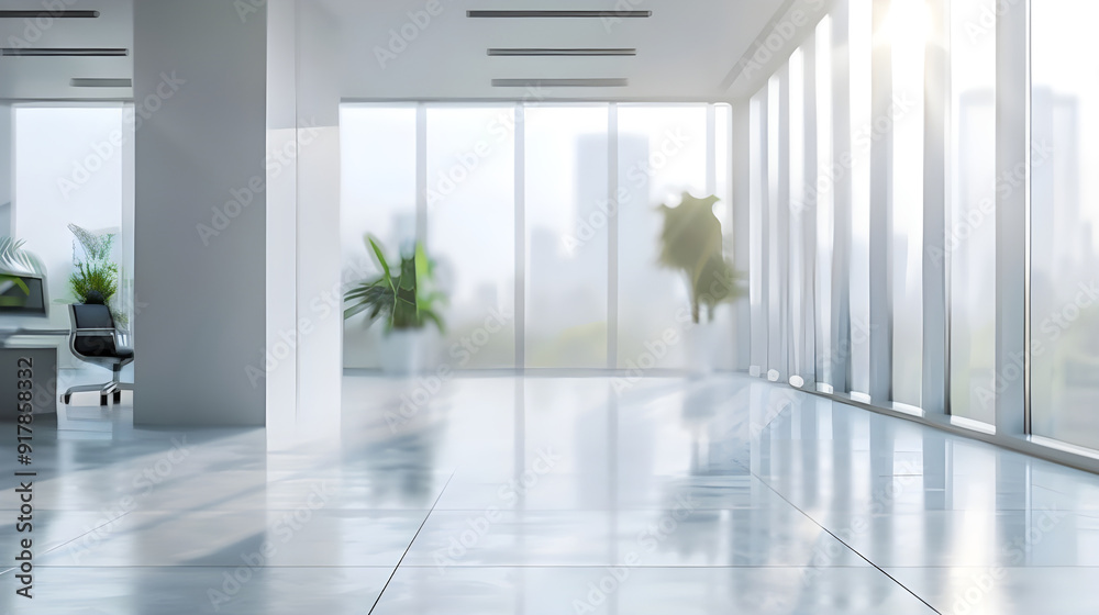 A spacious modern office featuring large floor-to-ceiling windows, minimalistic design, natural light, and potted plants, creating an airy workspace. A spacious modern office featuring large floor-to-ceiling windows, minimalistic design, natural light, and potted plants, creating an airy workspace.