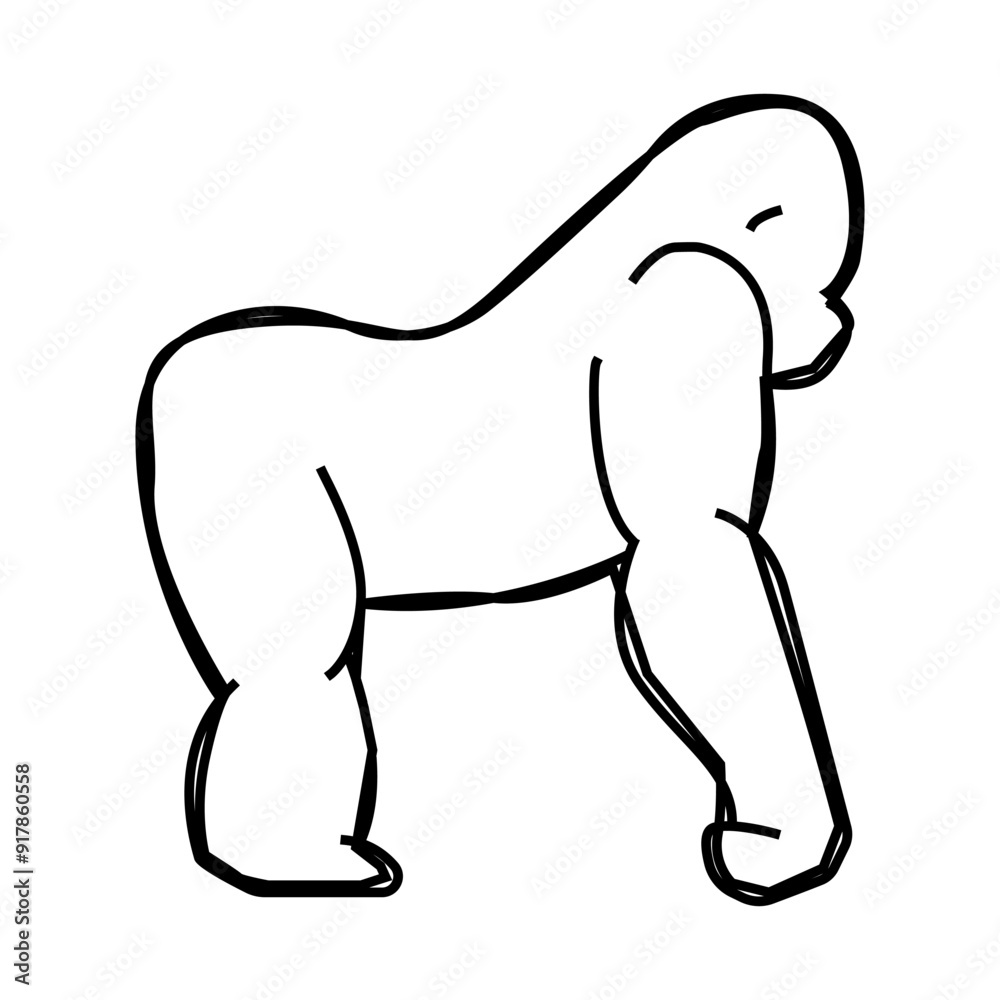 Fototapeta premium gorilla animal line icon vector. gorilla animal sign. isolated contour symbol black illustration