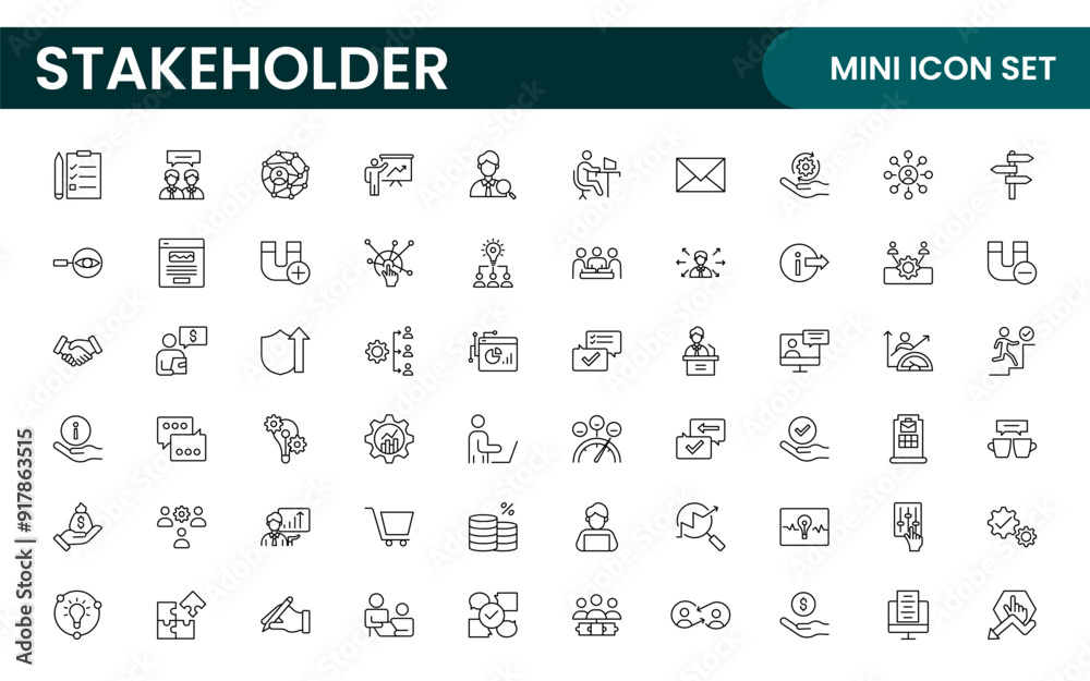 Stakeholder outline icons set. Business, teamwork, trade unions, suppliers, government, customers, creditors, community, investors and partners. Stakeholder outline icons set. Business, teamwork, trade unions, suppliers, government, customers, creditors, community, investors and partners.