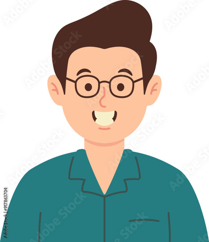 Young Man Business Character wearing Glasses