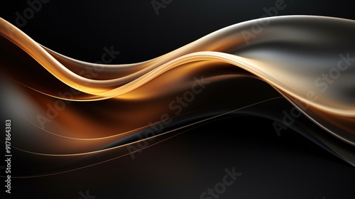 Abstract gold and black wave background.