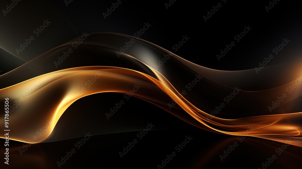 Abstract gold and black wave background. Abstract gold and black wave background.