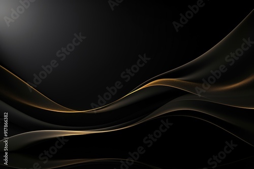 Abstract black and gold wavy background.