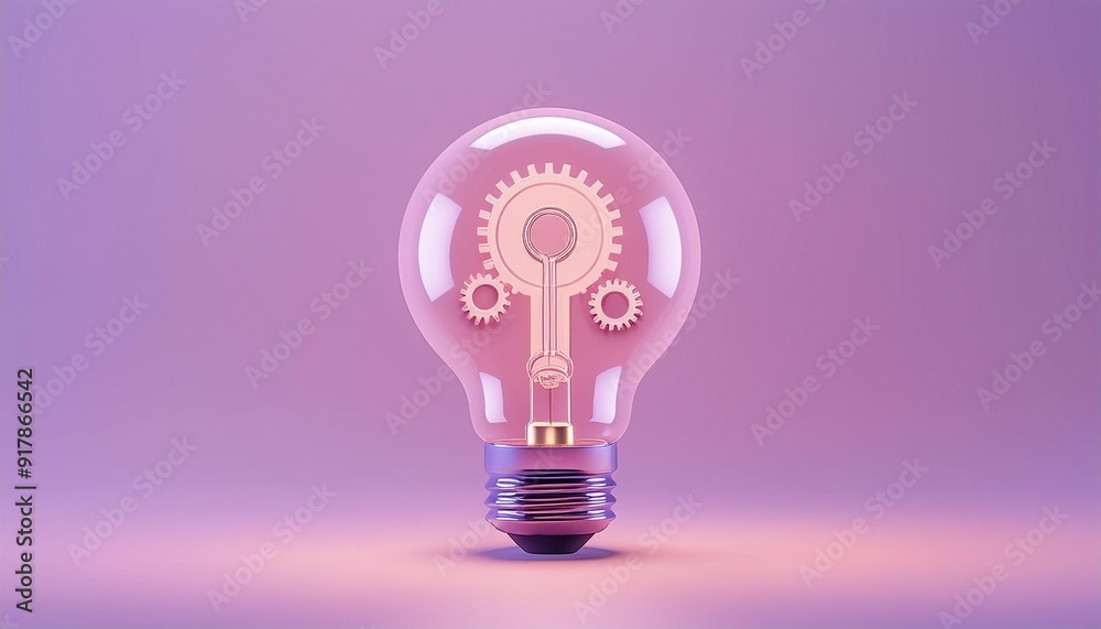 A creative light bulb design featuring gears, symbolizing innovation and bright ideas against a soft purple background. A creative light bulb design featuring gears, symbolizing innovation and bright ideas against a soft purple background.