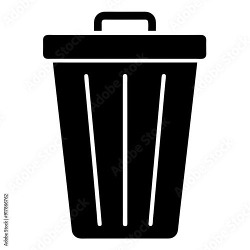Waste bin icon isolated silhouette vector illustration on white background
