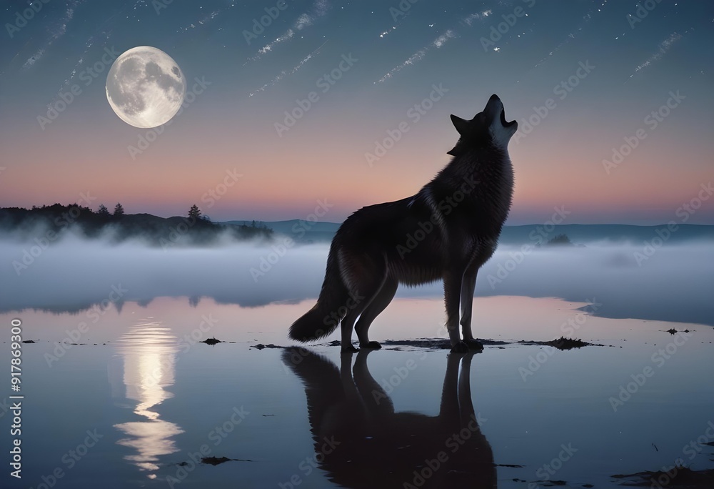 wolf howling at night wolf howling at night