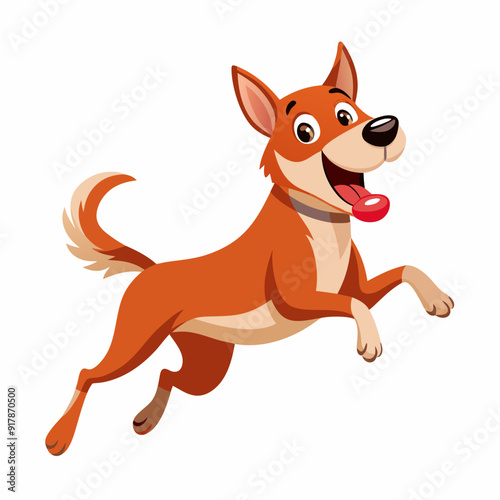 dog running,A joyful jumping smiling dog, vector illustration, isolated or white background 