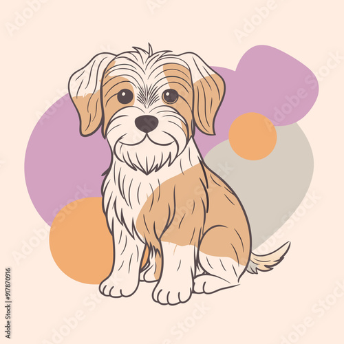 Playful baby dog with big eyes Vector Logo, Animal Playfulness Graphic, lovely little animal character, lovely animal vector, animal logo illustration, adorable puppy mascot, playful pet