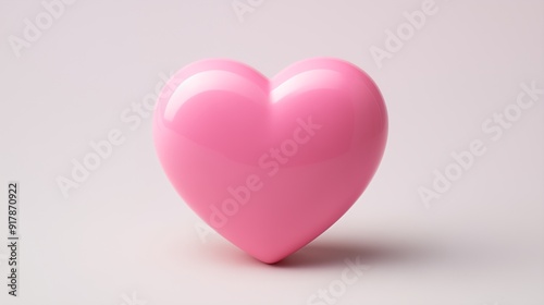 Glossy Pink Heart Illustration for Love and Romance Themes