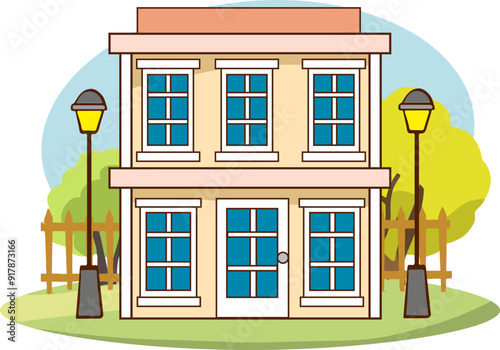 Modern house flat icon design, vector illustration isolated on white background