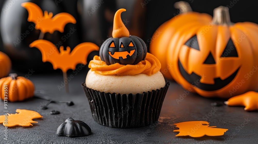 A Halloween-themed baking competition with contestants creating spooky desserts. A Halloween-themed baking competition with contestants creating spooky desserts.