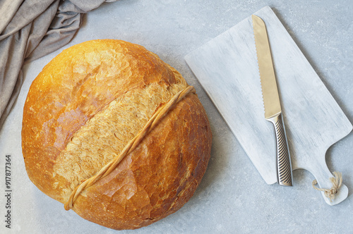 Traditional Turkish Trabzon Vakfıkebir big round bread, Turkish pastry concept photo