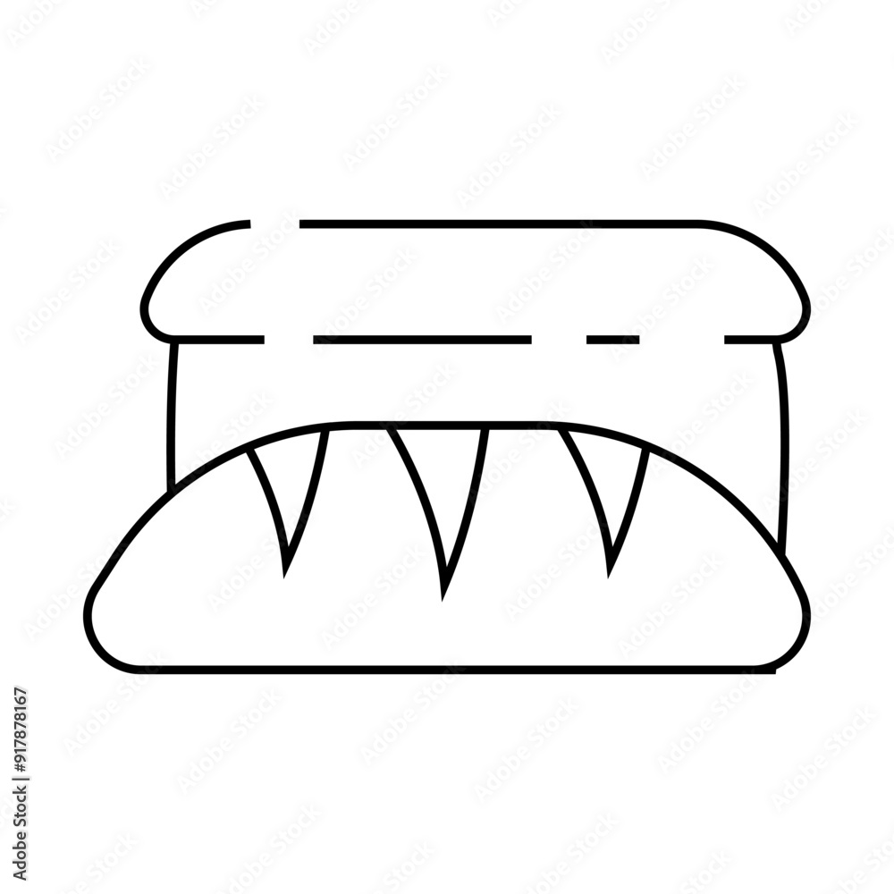 loaf bread line icon vector. loaf bread sign. isolated contour symbol black illustration loaf bread line icon vector. loaf bread sign. isolated contour symbol black illustration
