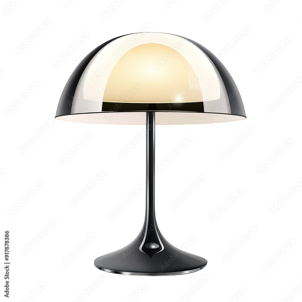 Modern Bedroom Element - Photorealistic Bedside Lamp on White Background