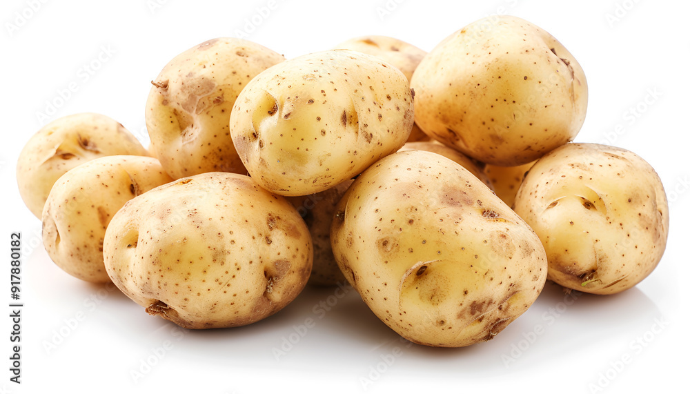 Tasty young boiled potato isolated on white Tasty young boiled potato isolated on white