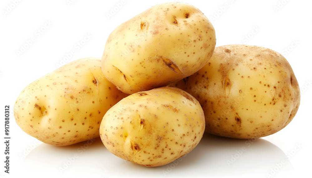 Tasty young boiled potato isolated on white Tasty young boiled potato isolated on white