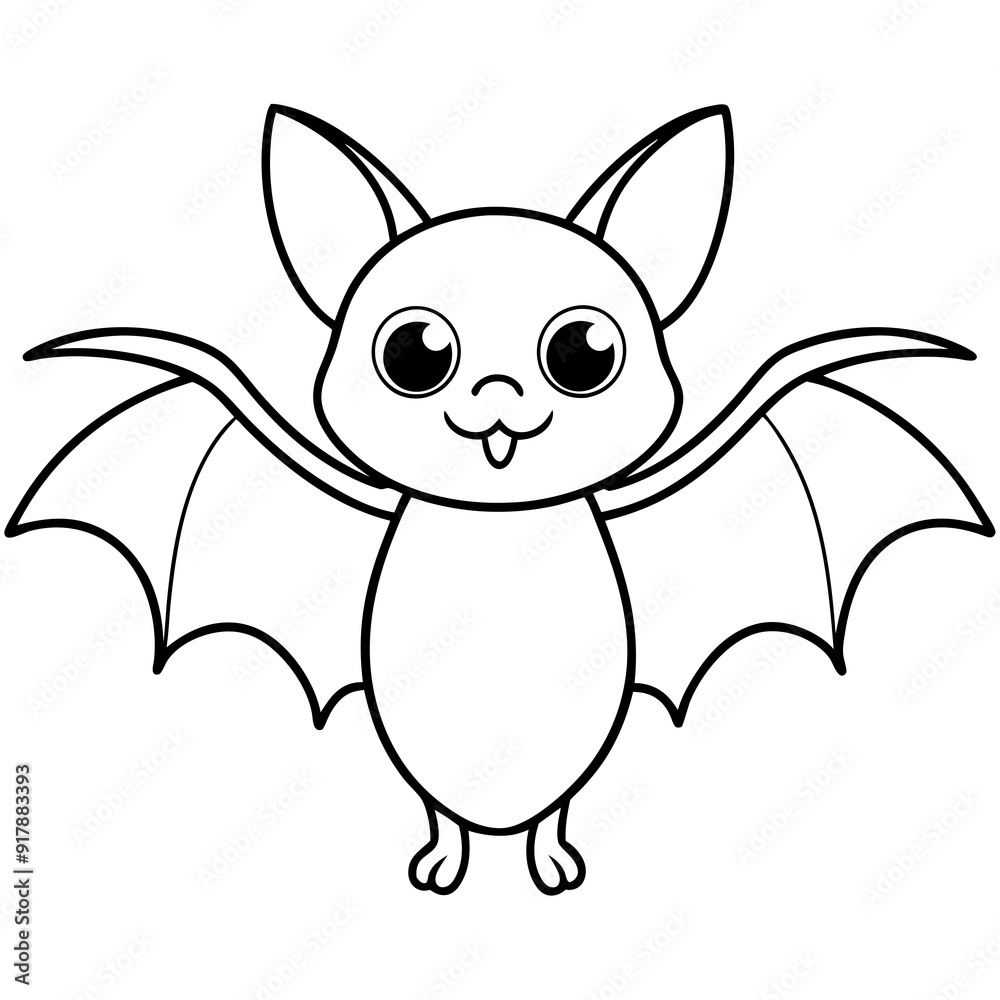 A cute bat with a big vector illustration A cute bat with a big vector illustration
