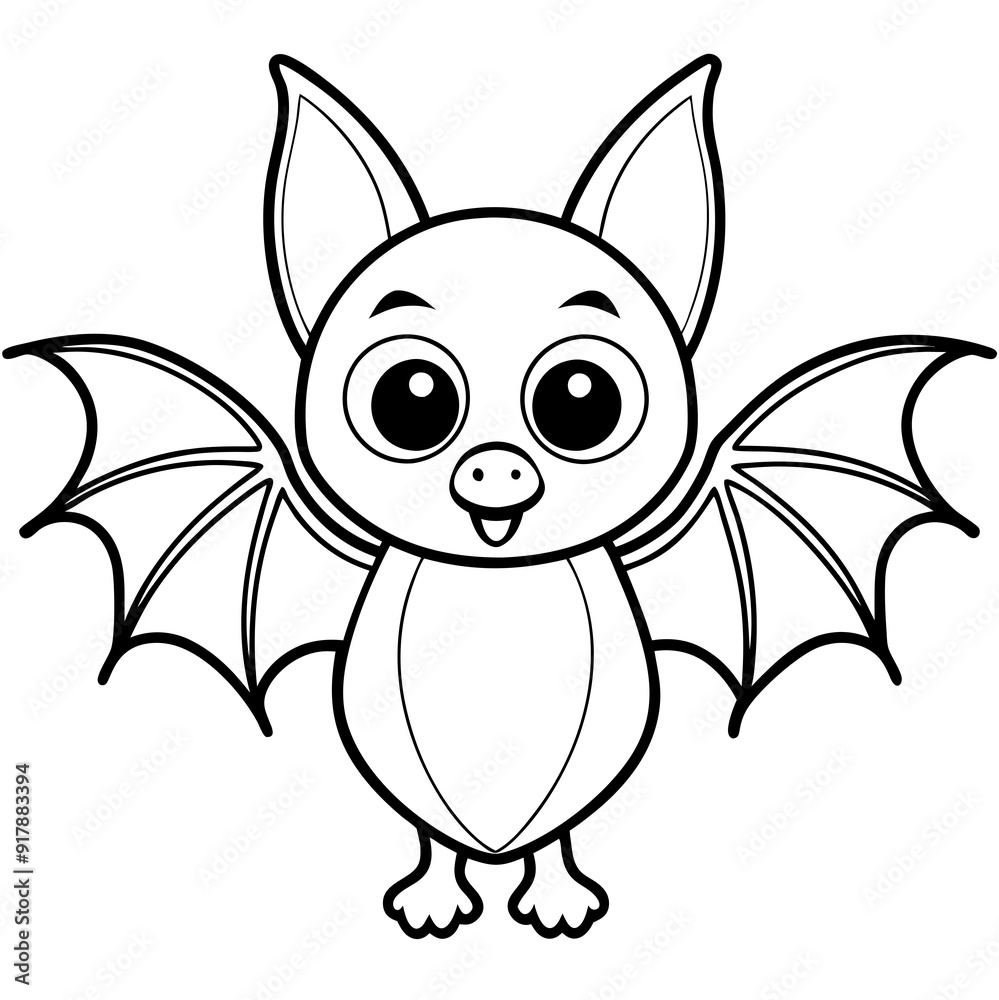 A cute bat with a big vector illustration A cute bat with a big vector illustration