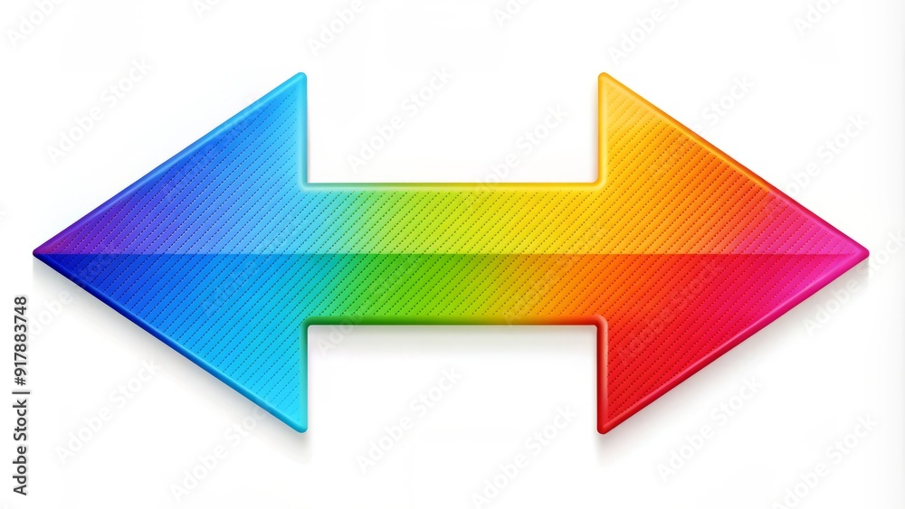 Colorful arrow symbols pointing left and right on a white background, forming a dynamic and modern design element for navigation and direction indicators. Colorful arrow symbols pointing left and right on a white background, forming a dynamic and modern design element for navigation and direction indicators.