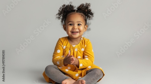 The cheerful toddler girl photo
