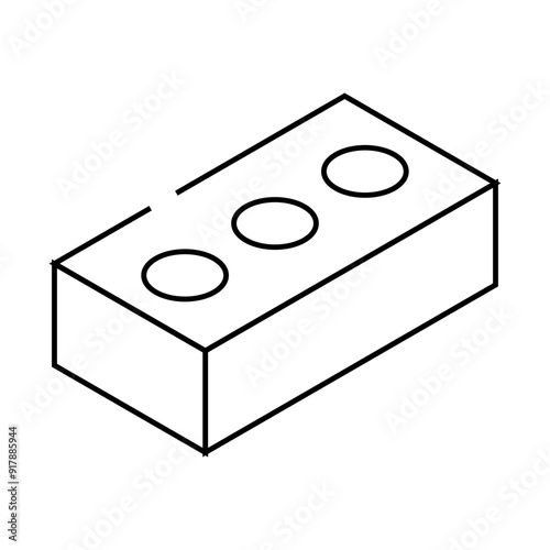 hollow brick line icon vector. hollow brick sign. isolated contour symbol black illustration