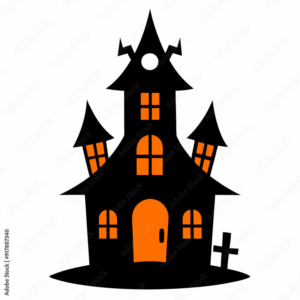 Halloween house Vector art illustration with white background Halloween house Vector art illustration with white background
