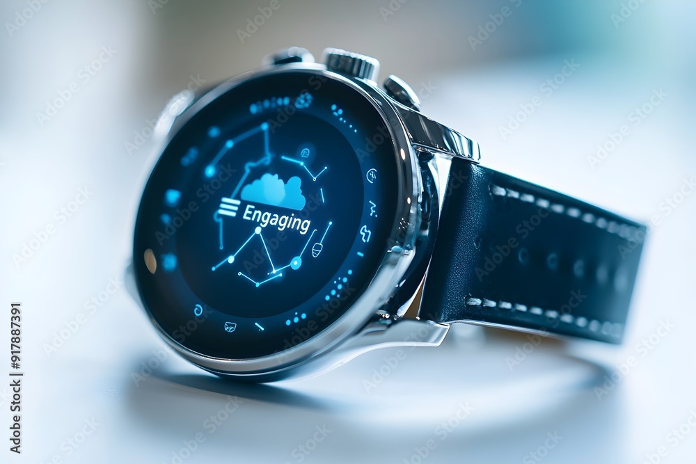 Futuristic Wristwatch with Global Tracking Display and Digital Interface Futuristic Wristwatch with Global Tracking Display and Digital Interface