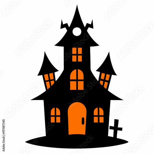 Wallpaper Mural Halloween house Vector art illustration with white background Torontodigital.ca