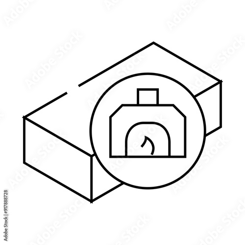 brick for ovens line icon vector. brick for ovens sign. isolated contour symbol black illustration