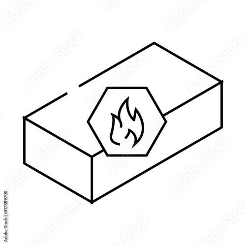 refractory brick line icon vector. refractory brick sign. isolated contour symbol black illustration