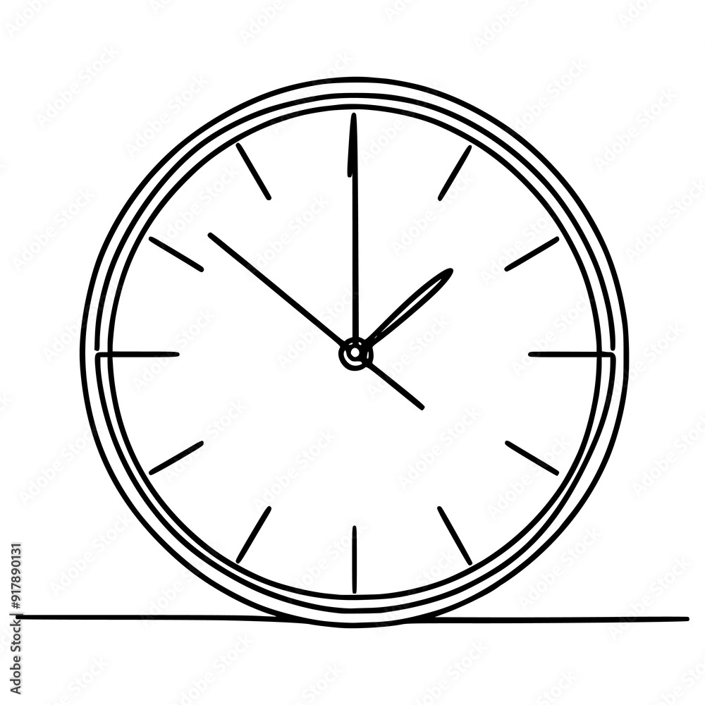 one line drawing art clock vector illustration template design one line drawing art clock vector illustration template design
